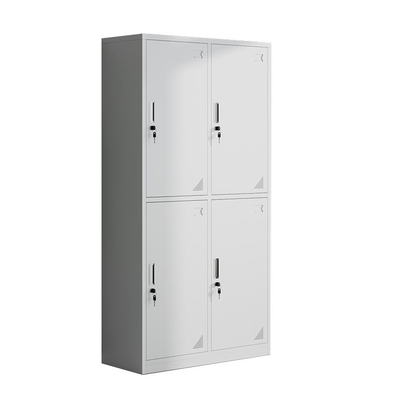 Metal Matte Finish Wardrobe with Hinged Door Modern Style Storage Cabinet
