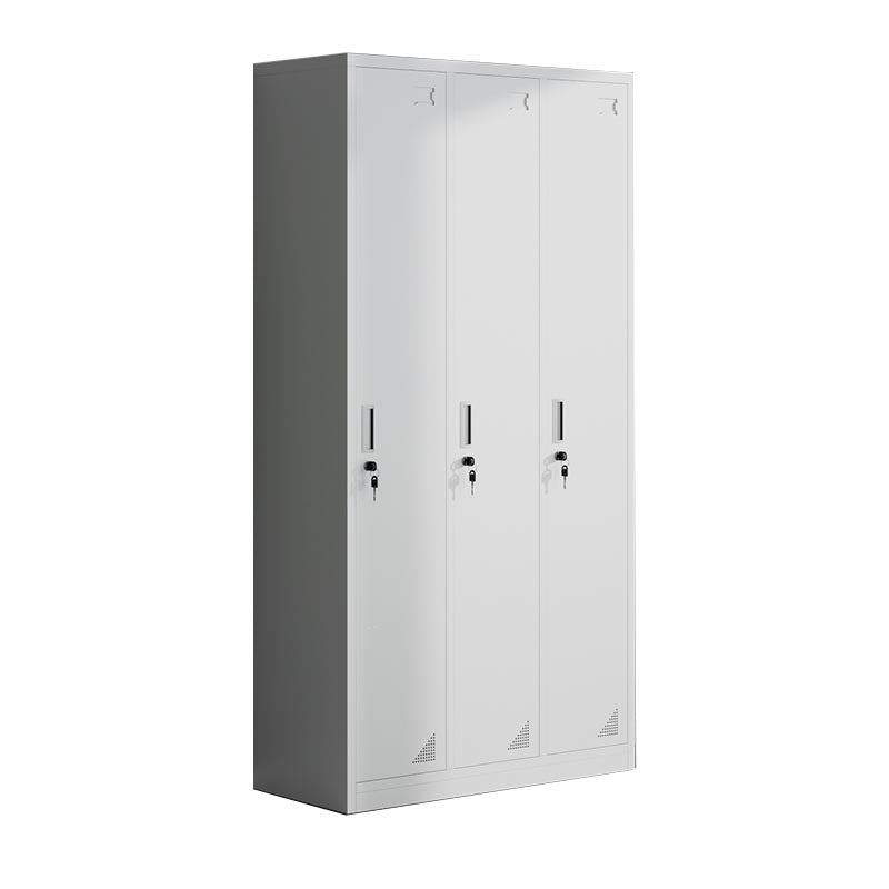 Metal Matte Finish Wardrobe with Hinged Door Modern Style Storage Cabinet