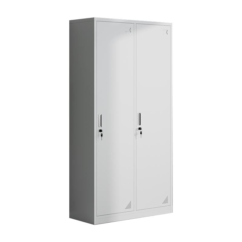 Metal Matte Finish Wardrobe with Hinged Door Modern Style Storage Cabinet