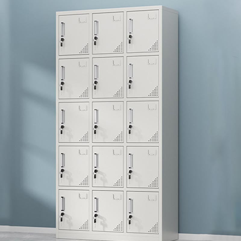 Metal Matte Finish Wardrobe with Hinged Door Modern Style Storage Cabinet