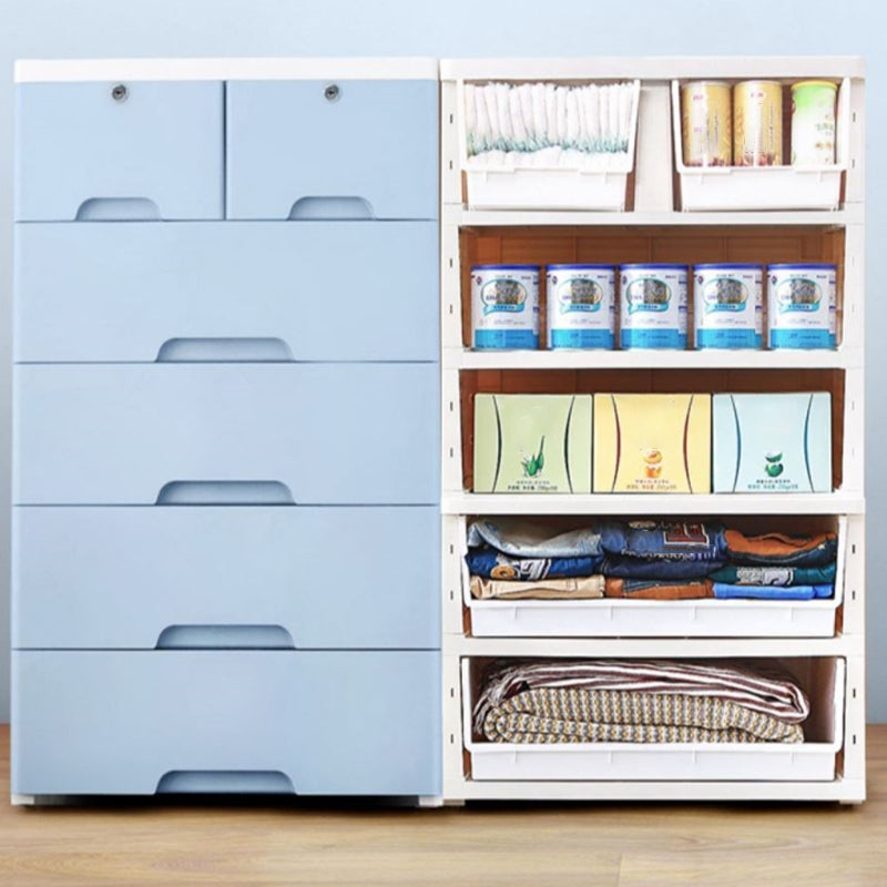 Contemporary Storage Cabinet with Legs Plastic Wardrobe Closet