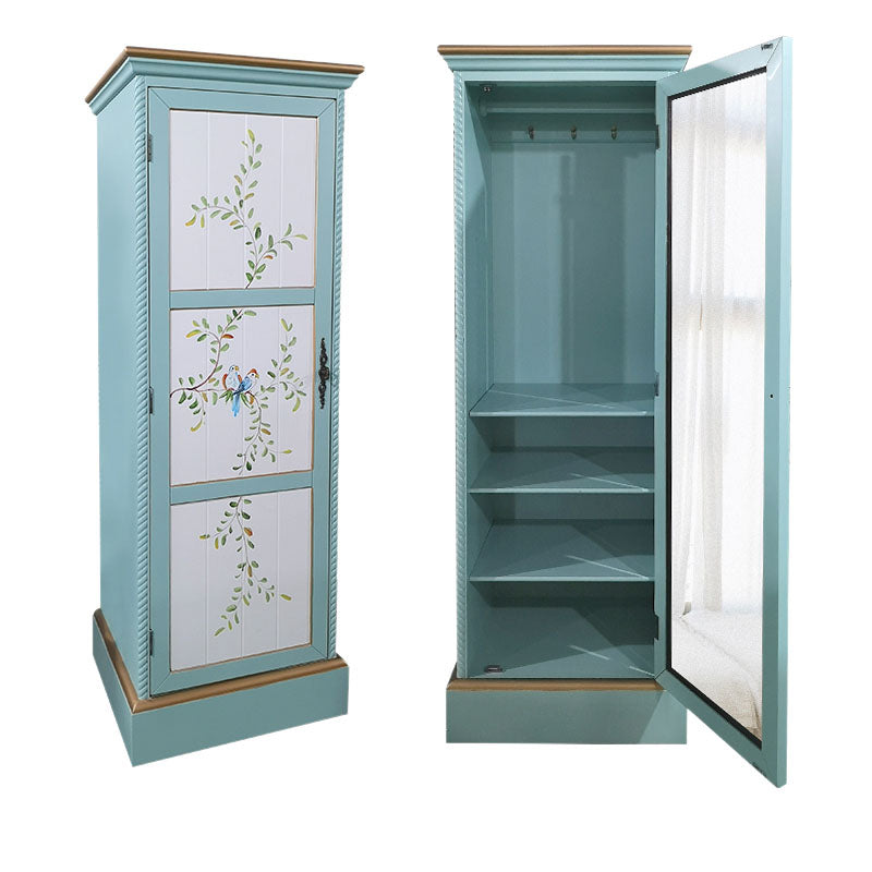 Wood Matte Finish Storage Cabinet with Hinged Door Coastal Cabinet for Home