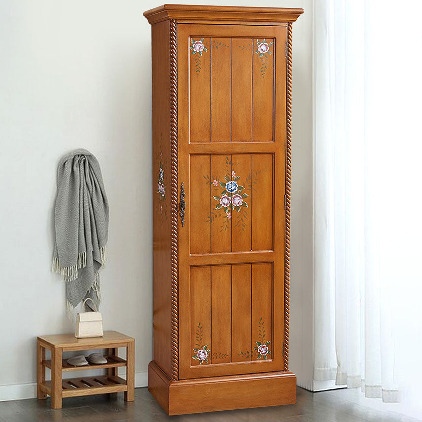 Wood Matte Finish Storage Cabinet with Hinged Door Coastal Cabinet for Home