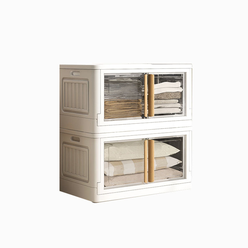 White Storage Cabinet Contemporary Hinged Wardrobe Cabinet for Bedroom