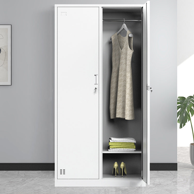 Steel White Storage Cabinet Contemporary Cabinet with Hinged Door