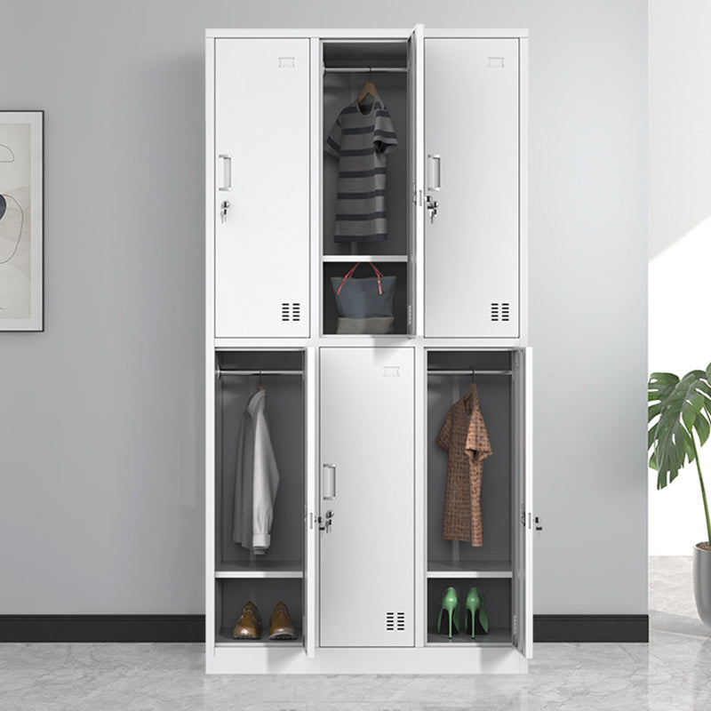 Steel White Storage Cabinet Contemporary Cabinet with Hinged Door