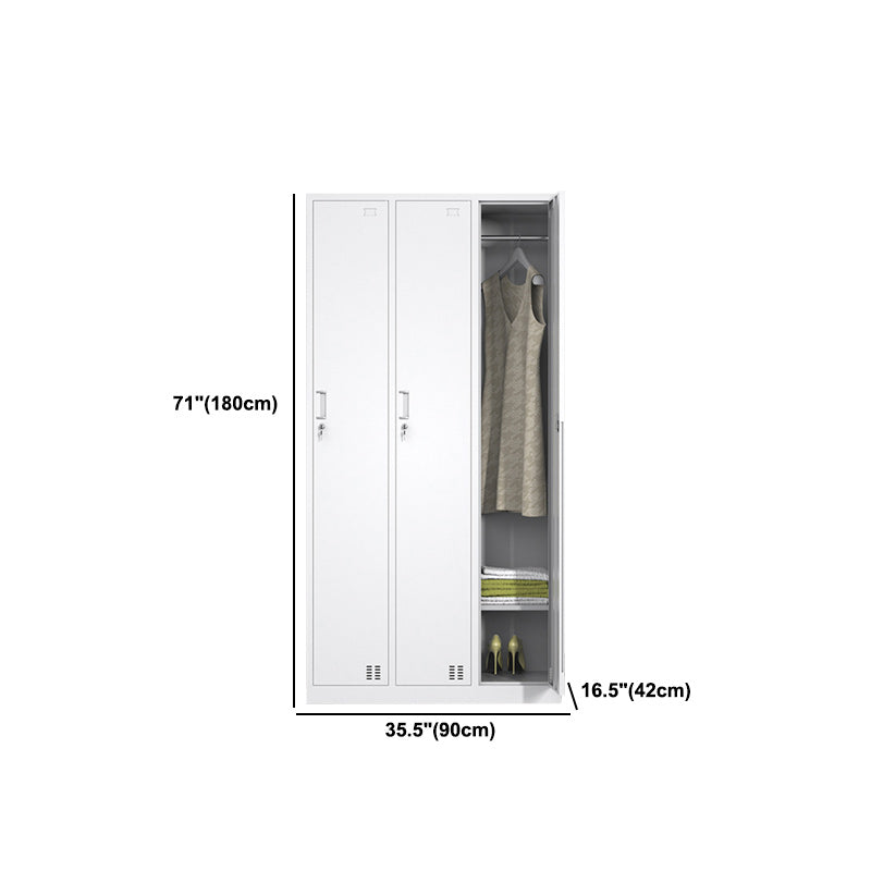 Steel White Storage Cabinet Contemporary Cabinet with Hinged Door