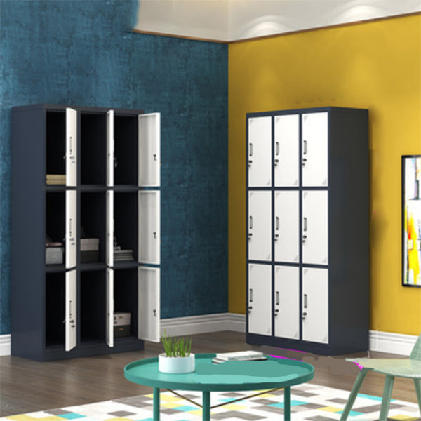 Contemporary Steel Storage Cabinet Hinged Wardrobe Armoire for Home