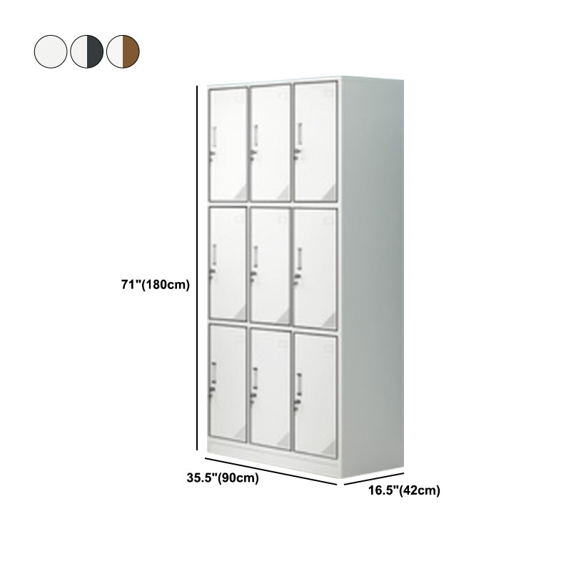 Contemporary Steel Storage Cabinet Hinged Wardrobe Armoire for Home
