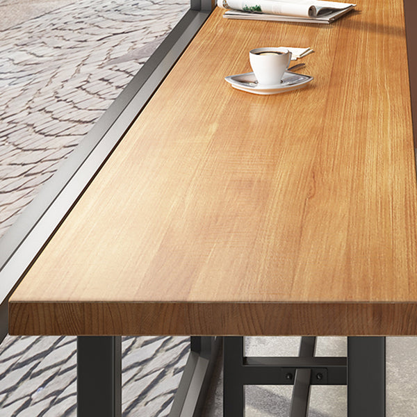 Modern 1/7 Pieces Bar Table Set Rectangle Pine Wood Counter Table with Stools for Shop