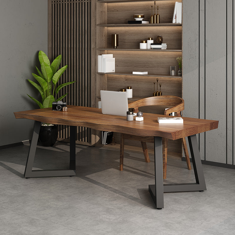 Industrial Dining Set 1/2 Pieces Solid Wood Double Pedestal Dinette Set