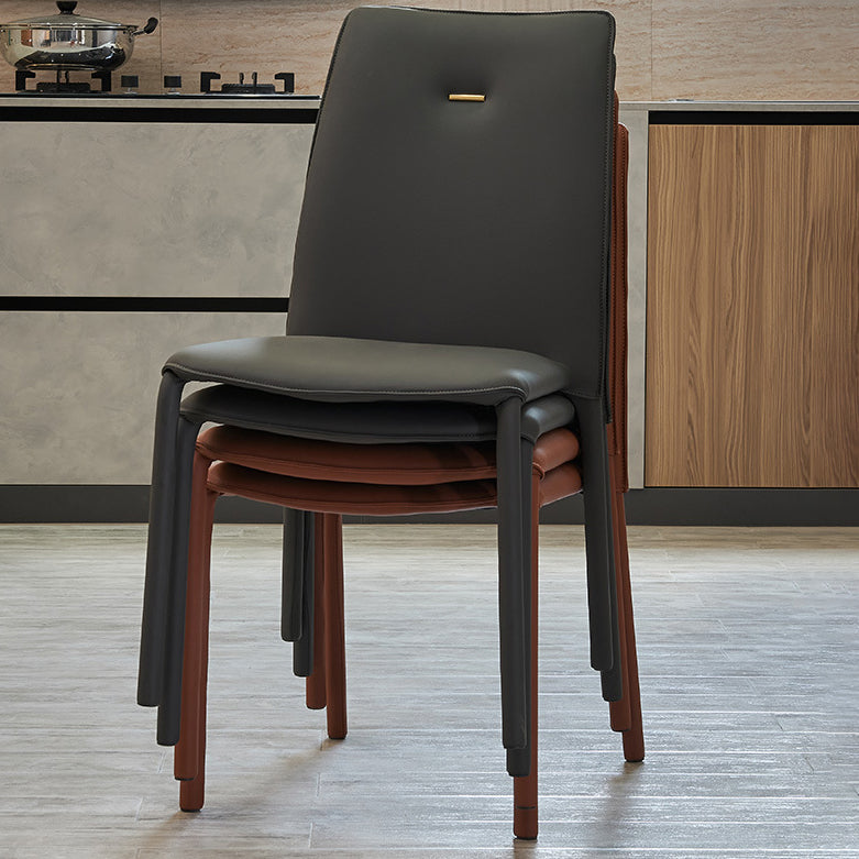 Modern Style Dining Chair Armless Chairs with Metal Legs for Home