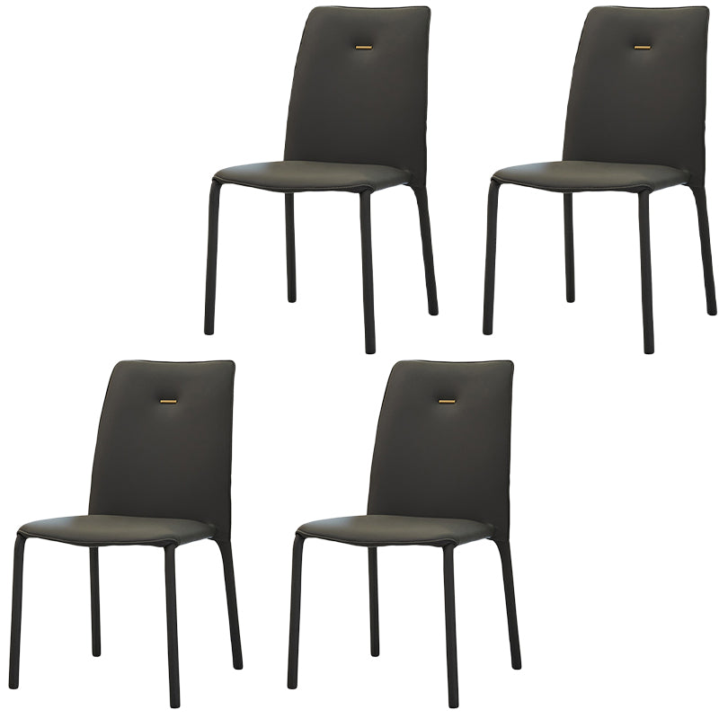 Modern Style Dining Chair Armless Chairs with Metal Legs for Home