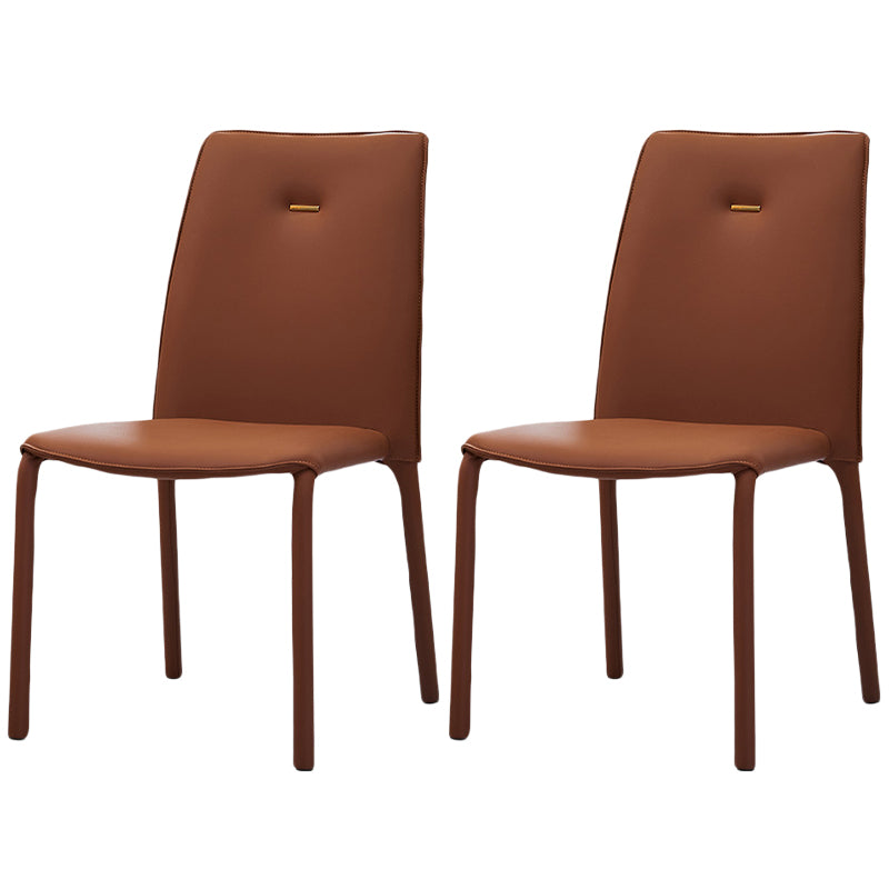 Modern Style Dining Chair Armless Chairs with Metal Legs for Home