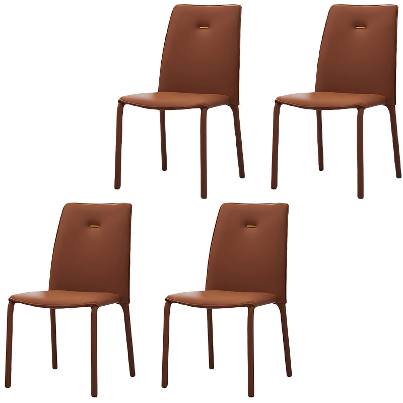 Modern Style Dining Chair Armless Chairs with Metal Legs for Home
