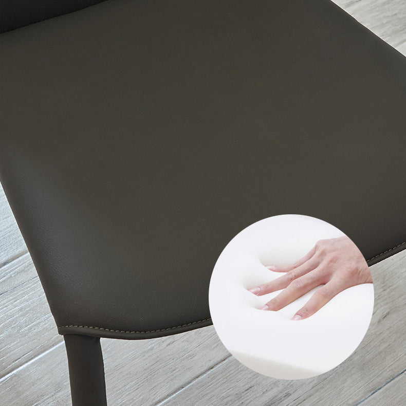 Modern Style Dining Chair Armless Chairs with Metal Legs for Home