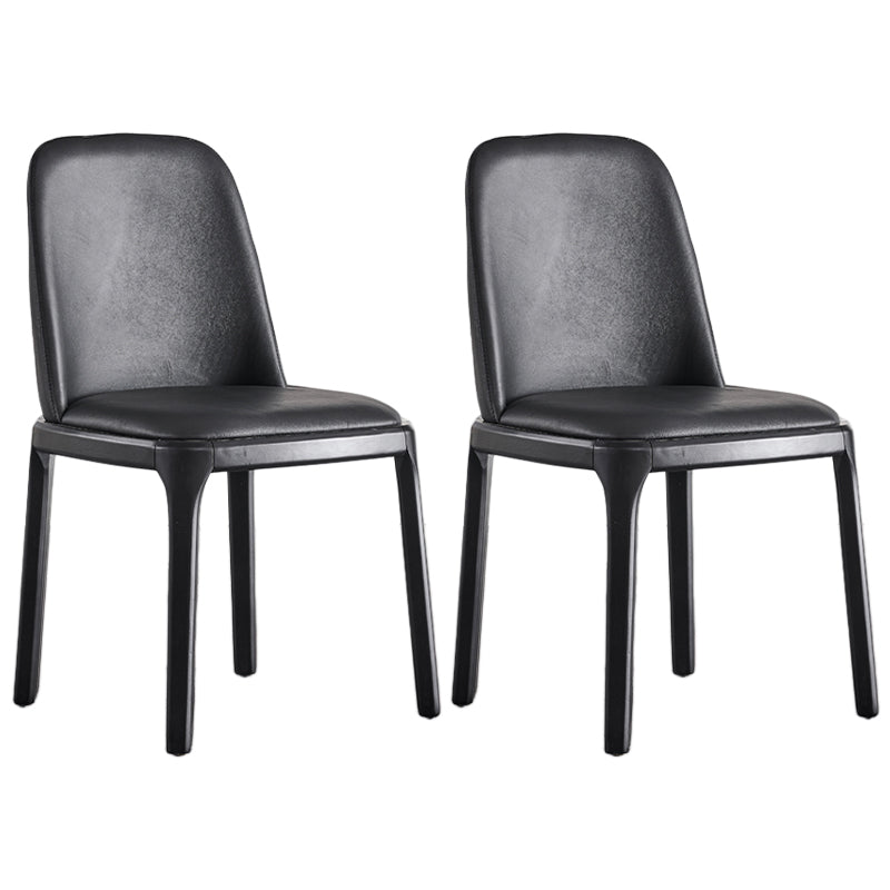 Modern Style Dining Chair Armless Chairs with Wooden Legs for Home