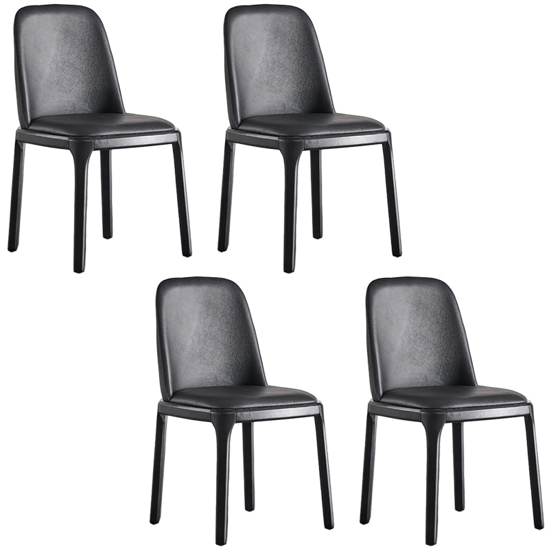 Modern Style Dining Chair Armless Chairs with Wooden Legs for Home