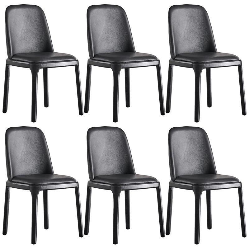 Modern Style Dining Chair Armless Chairs with Wooden Legs for Home