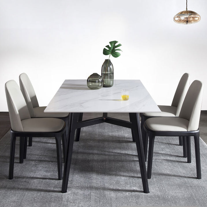 Modern Style Dining Chair Armless Chairs with Wooden Legs for Home