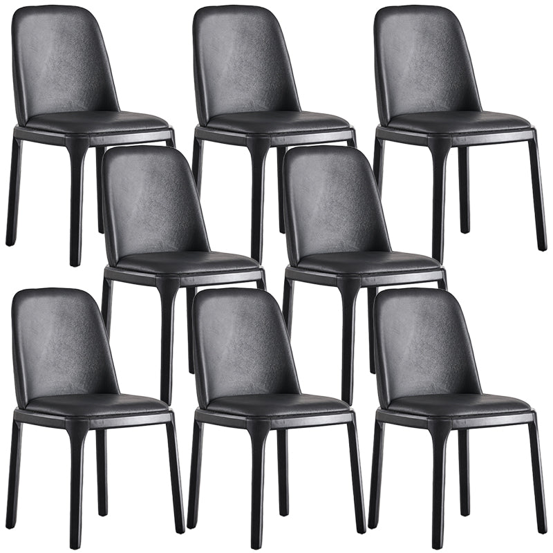 Modern Style Dining Chair Armless Chairs with Wooden Legs for Home