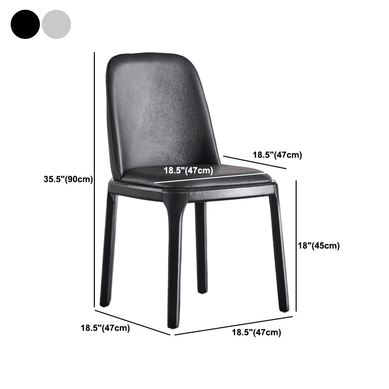 Modern Style Dining Chair Armless Chairs with Wooden Legs for Home