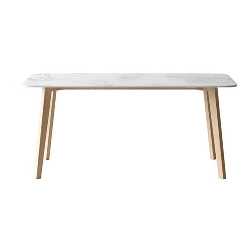 White Stone Top Dining Table Mid-Century Modern Dining Table with 4 Legs