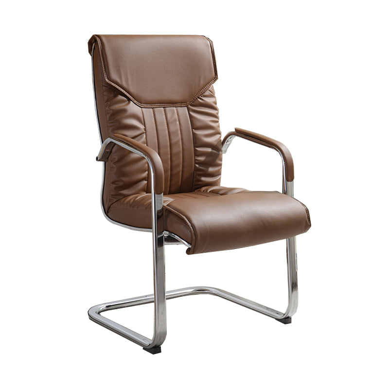 Modern Metal and Faux Leather Desk Chair with Hight Back Home Office Chair
