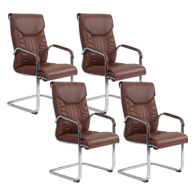 Modern Metal and Faux Leather Desk Chair with Hight Back Home Office Chair