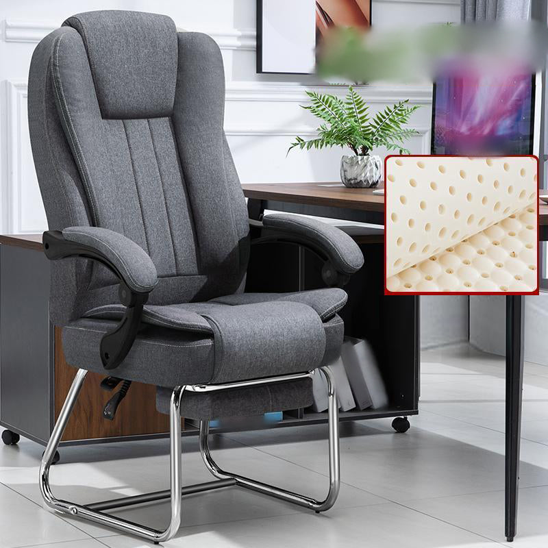 Modern Ergonomic Executive Chair Adjustable Arms No Wheels Managers Chair