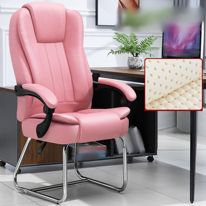Modern Ergonomic Executive Chair Adjustable Arms No Wheels Managers Chair