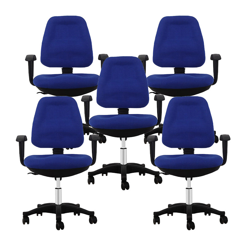 Modern Metal Desk Chair Mid Back Home Office Chair with Wheels