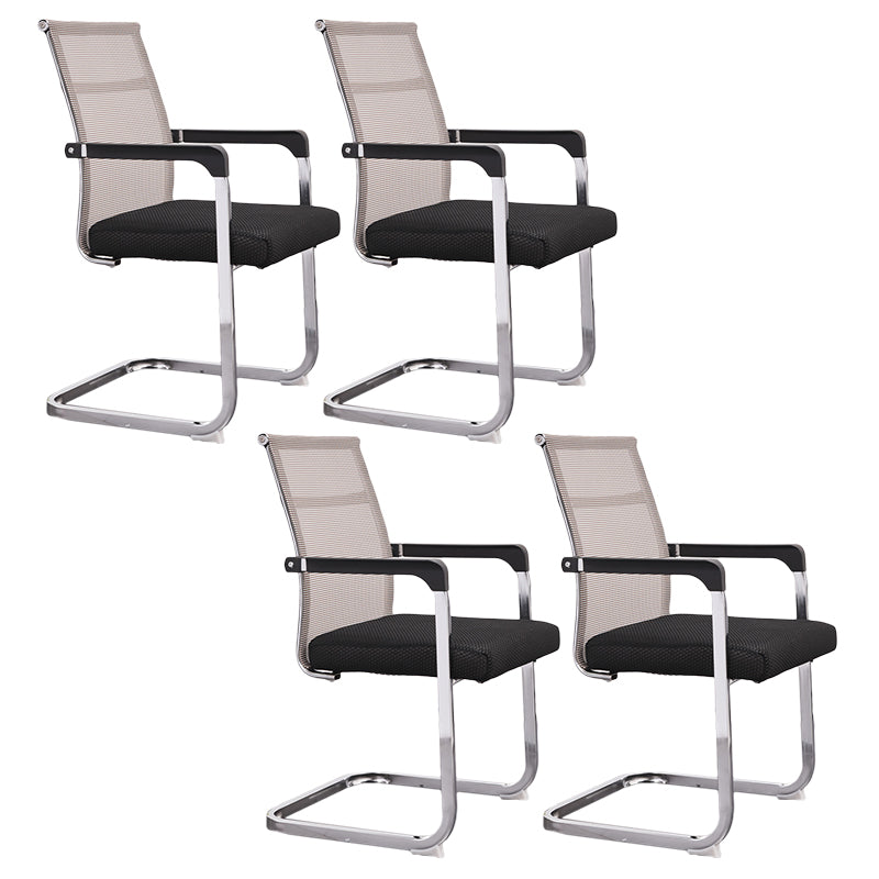 Modern Style Task Chair No Wheels Mesh Office Chair with Fixed Arms