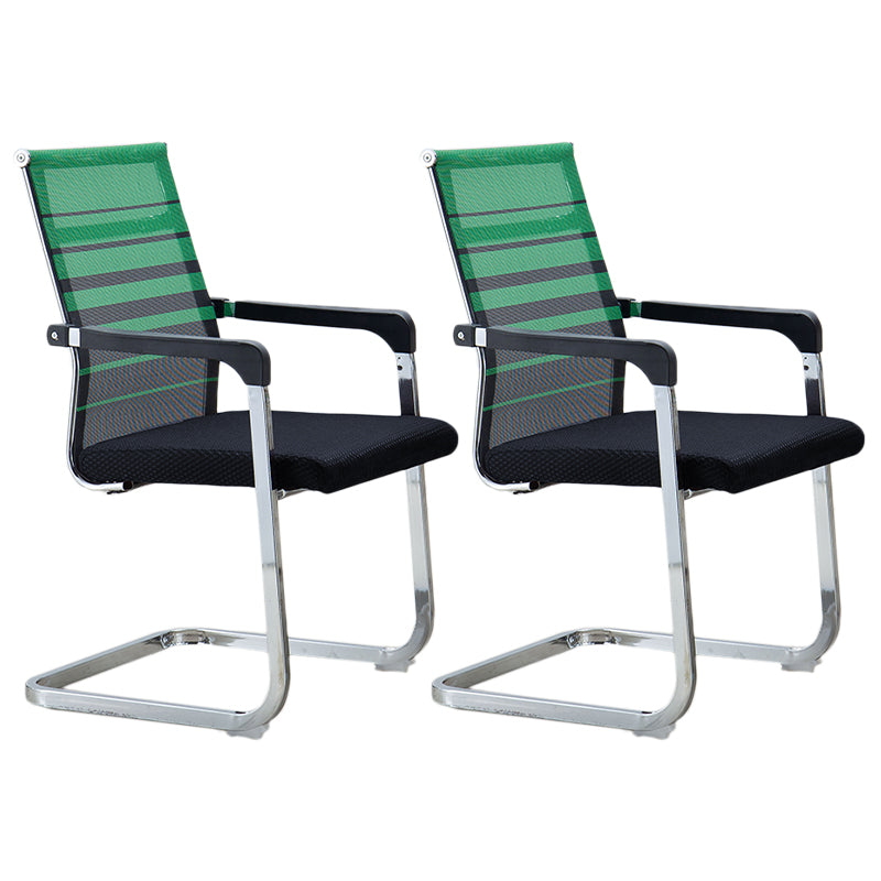 Modern Style Task Chair No Wheels Mesh Office Chair with Fixed Arms