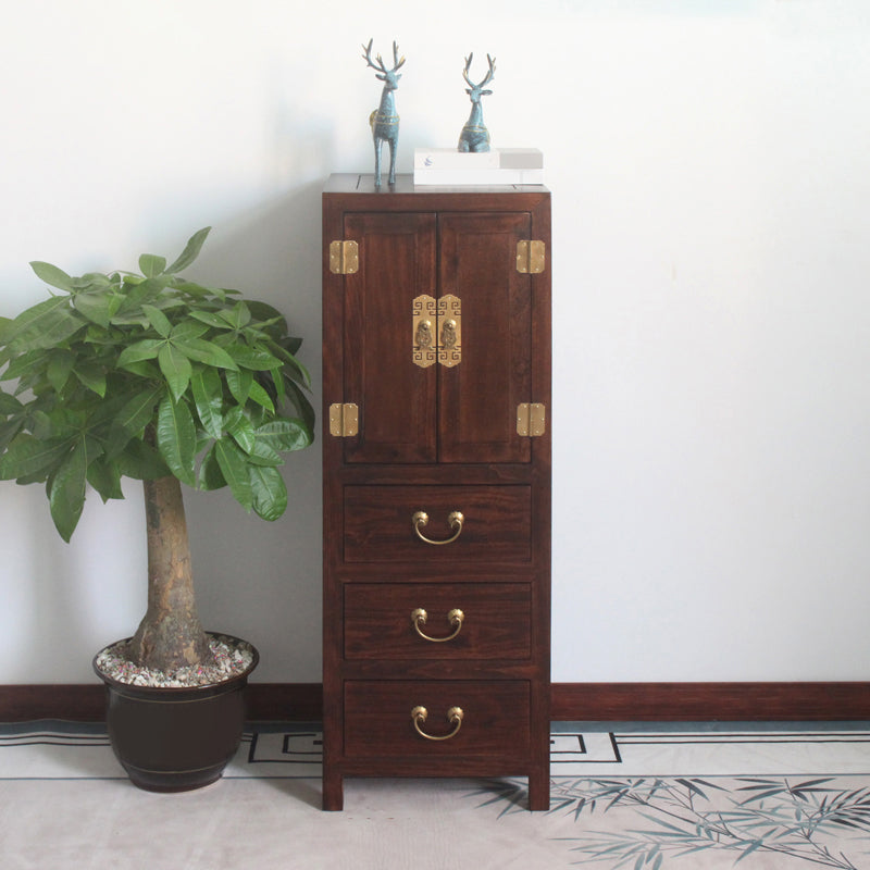 Traditional Style Combo Dresser Vertical Solid Wood Storage Chest with 3 Drawers