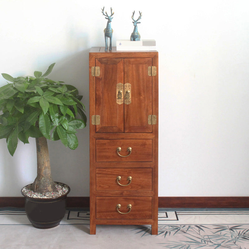 Traditional Style Combo Dresser Vertical Solid Wood Storage Chest with 3 Drawers
