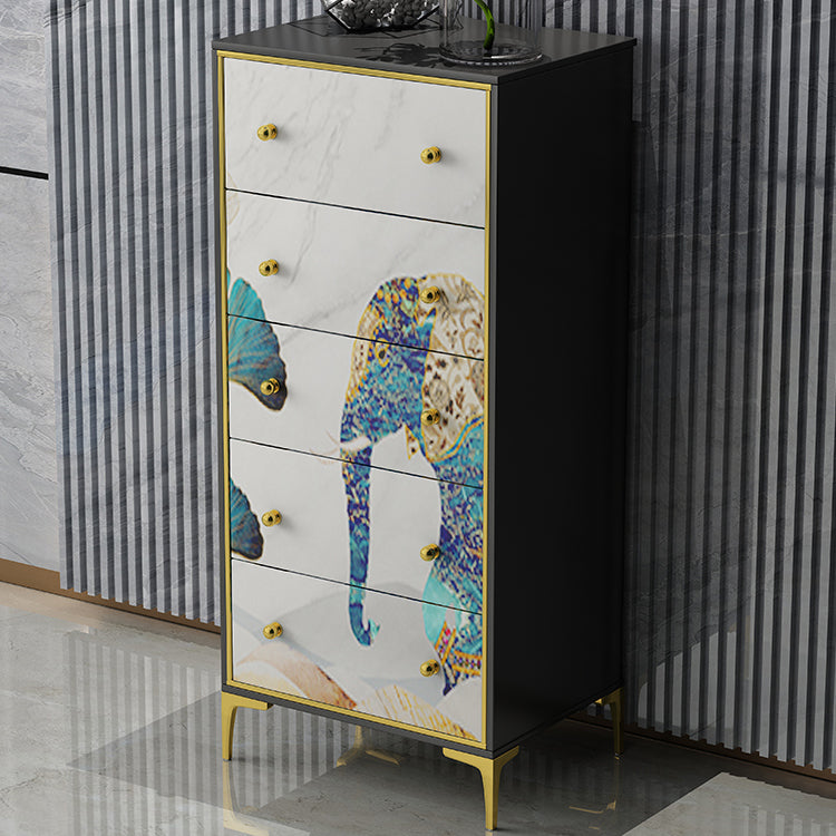 Modern Style Dresser Vertical Wood Storage Chest with 3 / 4 Drawers