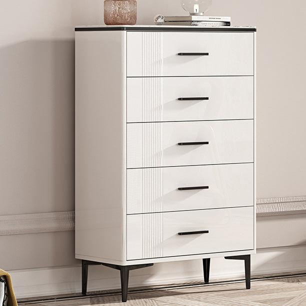 Glam Style Storage Chest Dresser Wooden Storage Chest with Black / Gold Handle