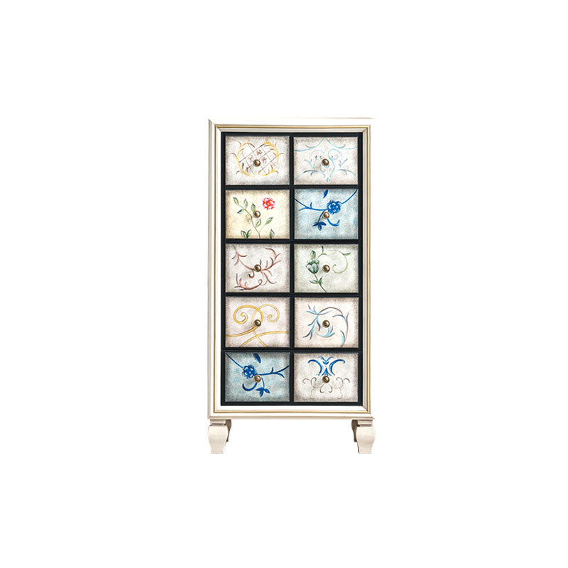 White and Brown Chest Traditional Style Wooden Storage Chest for Bedroom