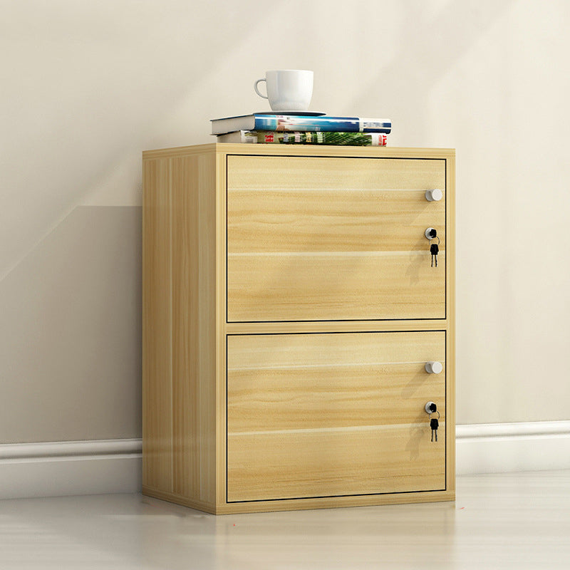 Scandinavian 15.7"L Book Shelf Wood Standard Bookcase With Doors