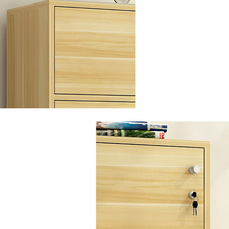 Scandinavian 15.7"L Book Shelf Wood Standard Bookcase With Doors