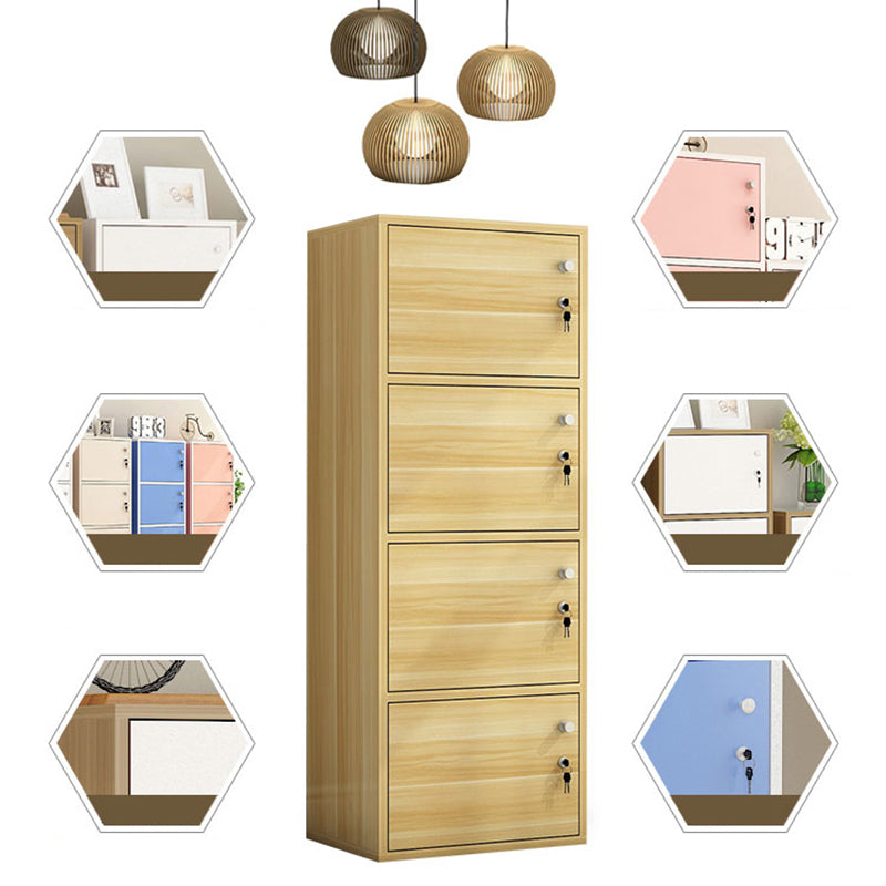 Scandinavian 15.7"L Book Shelf Wood Standard Bookcase With Doors