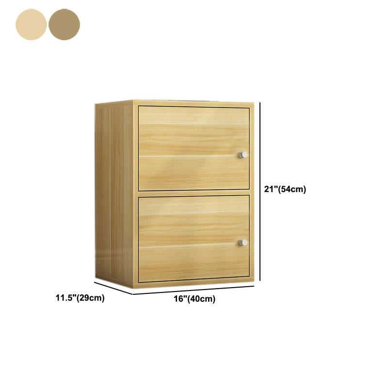 Scandinavian 15.7"L Book Shelf Wood Standard Bookcase With Doors