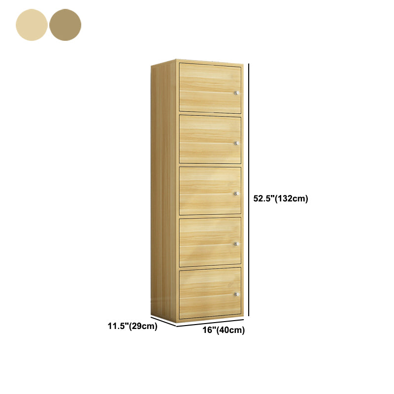 Scandinavian 15.7"L Book Shelf Wood Standard Bookcase With Doors