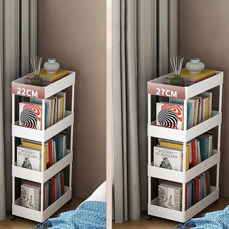 Modern Plastic Bookcase, White, Bookshelf for Any Room, 16" L