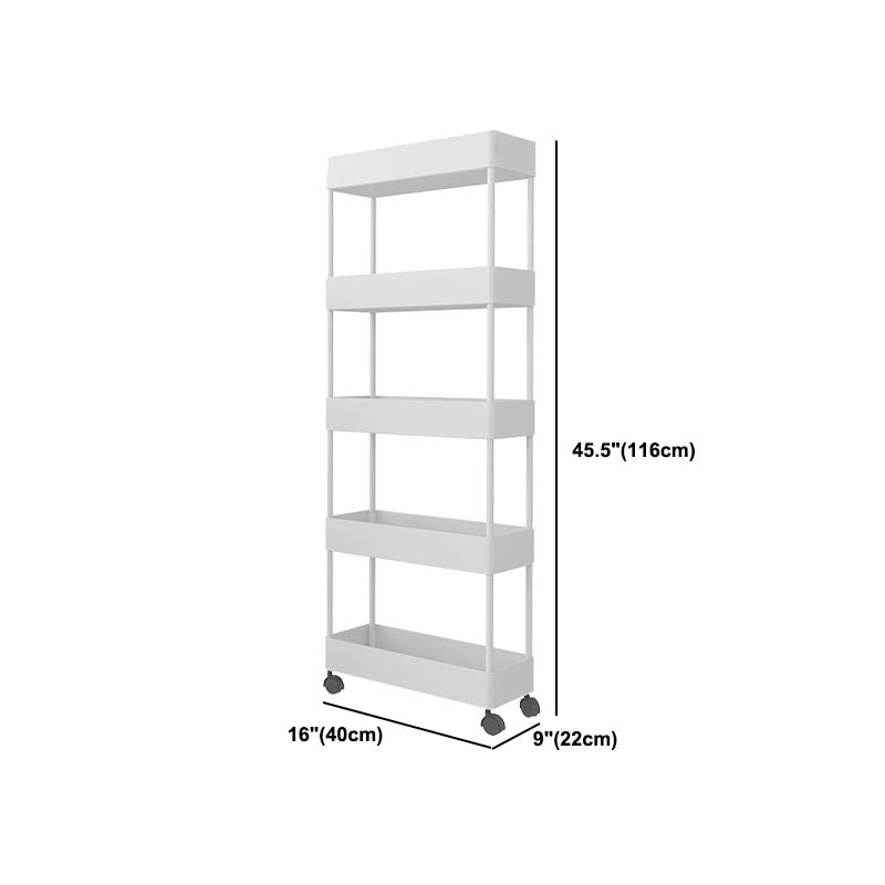 Modern Plastic Bookcase, White, Bookshelf for Any Room, 16" L