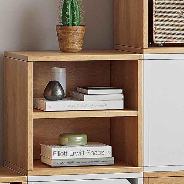 Scandinavian Standard Book Shelf 11.8" W Wood Bookcase for Home