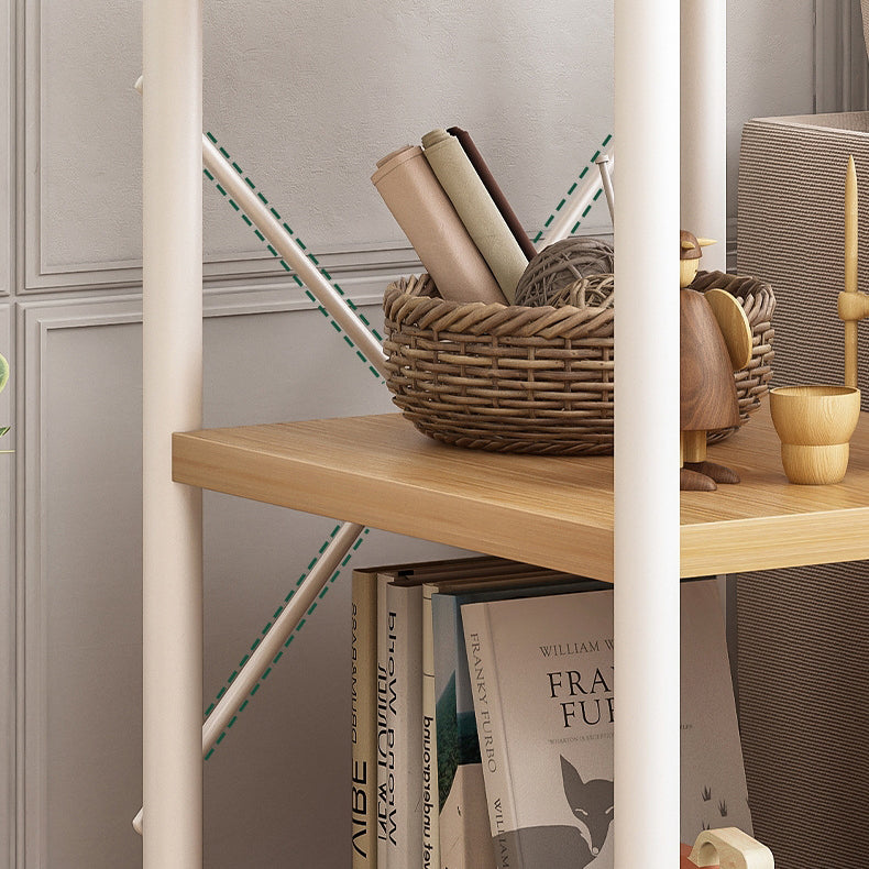 Wood Bookshelf, Multi Tiers Contemporary Bookcase for Bedroom