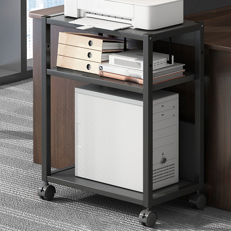 Wood and Metal Bookshelf, Multi Tiers Contemporary Bookcase for Office