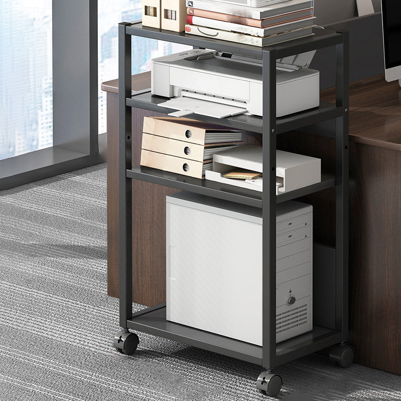 Wood and Metal Bookshelf, Multi Tiers Contemporary Bookcase for Office